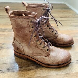 Frye Veronica Leather Lace-up Boots 6m